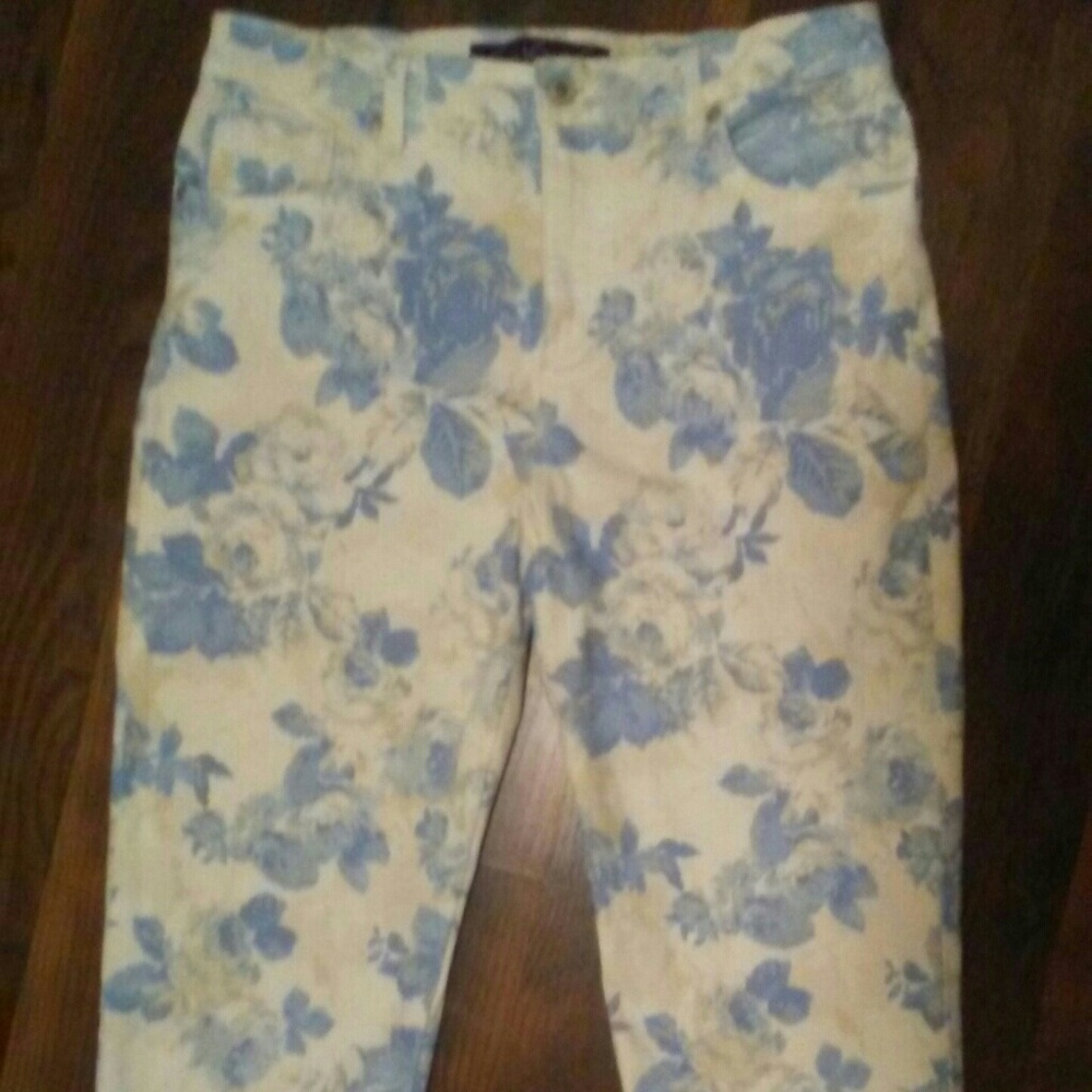 Rose Denim Capris